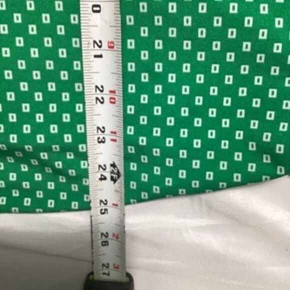 Liz Claiborne Womens Keyhole Long Sleeve Blouse Sz 2X Green White Stretch - Picture 6 of 6